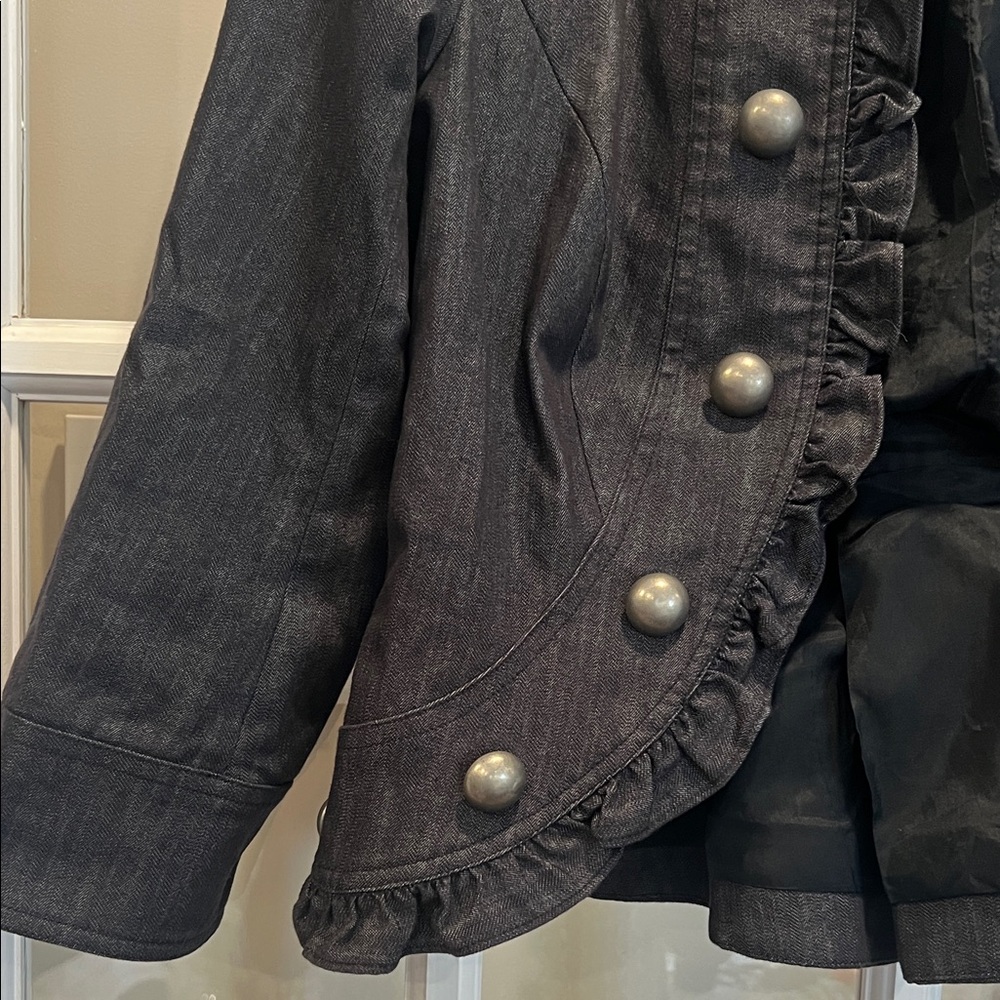 JohnPaulRichard Black Ruffled Blazer - Picture 3 of 9